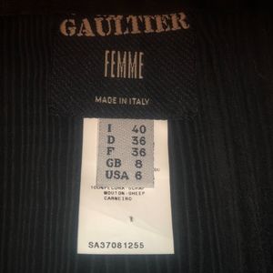 Black Pleated Leather Mini Skirt